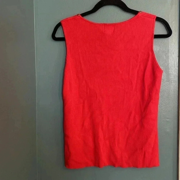 Ruby Rd - red sweater tank - with beaded neck line - size XL - Picture 5 of 5
